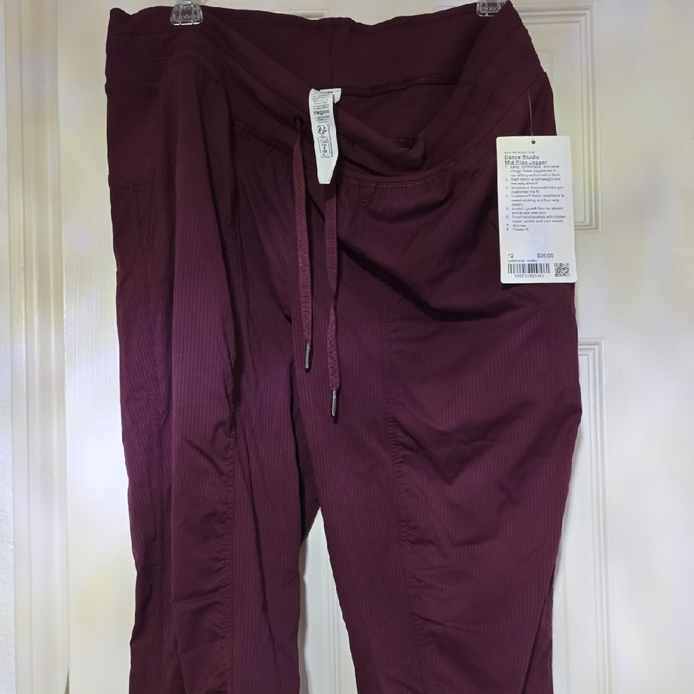Lululemon Maroon Burgundy Dance Studio Mid-rise Jogger
